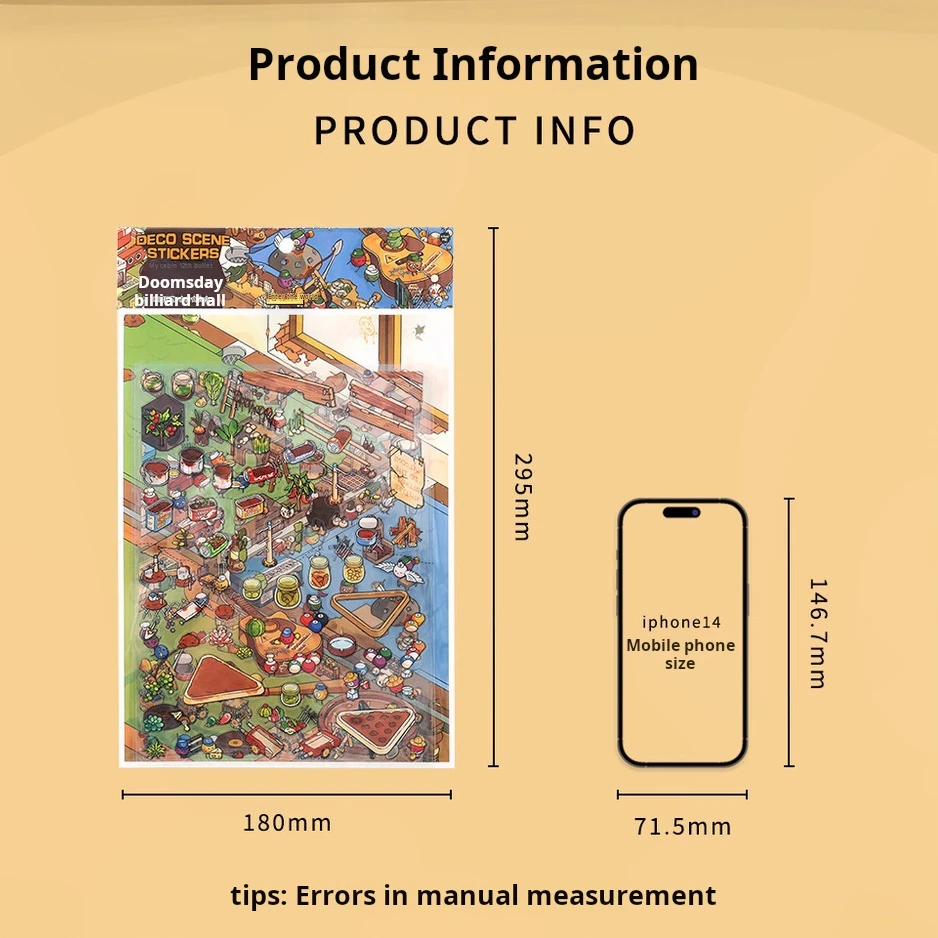 Cartoon Ancient Ruins 2.5DHeritage Explorer Landscape Sticker Diy Pocket Cabin Scene Halloweengifts