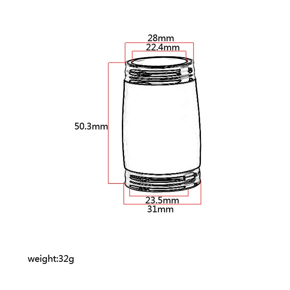 

50 Mm Adjustable Clarinet Two-section Tube Metal Musical Instrument Barrels Black Tuning