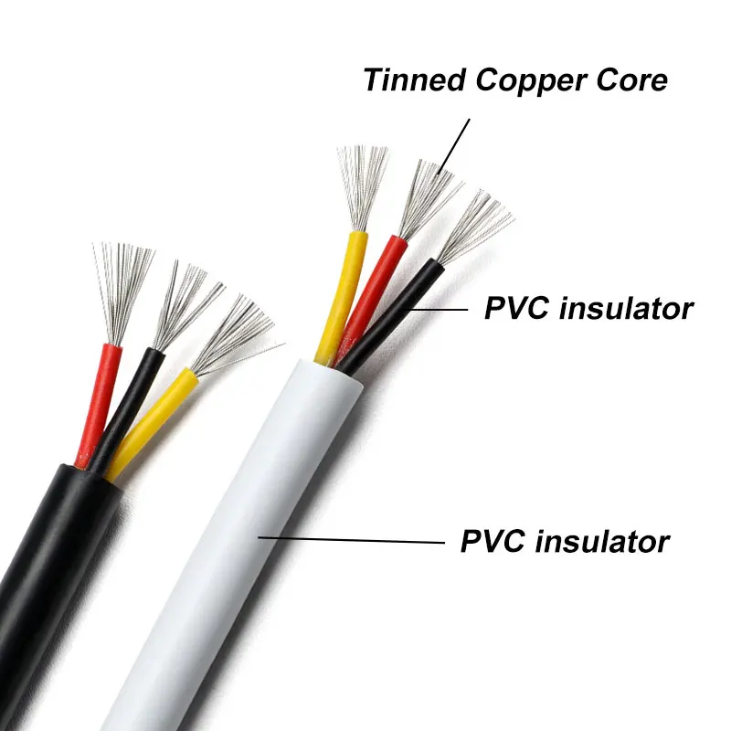 2~10m White UL2464 Electronic Wires 30 28 26 24 22 20 18 16 14AWG Signal Control Channel 2 3 4 5 6 7 8 9 10Cores Audio Cables