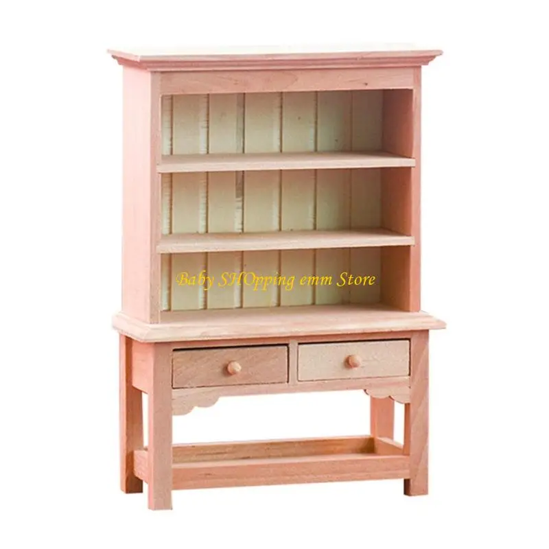 

23GD 1/12 Unpainted Doll House Bookcase Model For Creative Scene Living Room Landscape