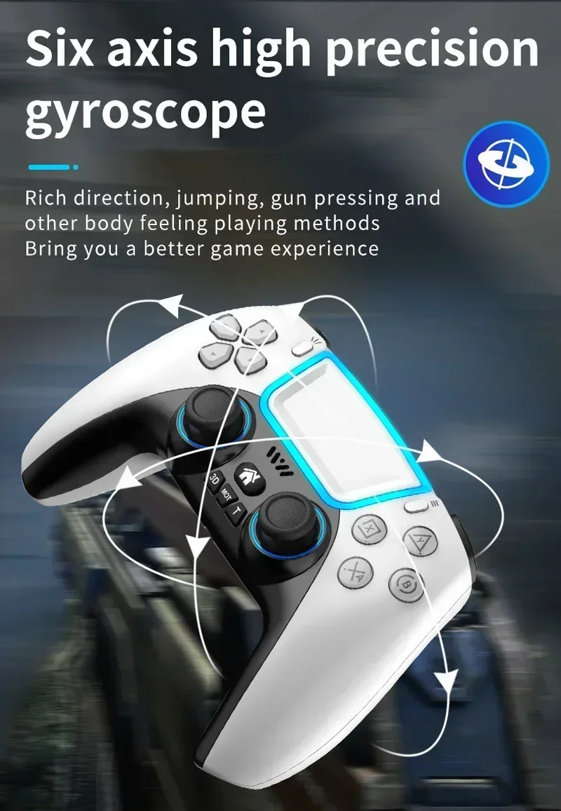 US.EU اللاسلكية BT أذرع التحكم في ألعاب الفيديو غمبد مع RGB ضوء لوحة اللمس الخلفي مفتاح دعم عصا التحكم ثلاثية الأبعاد ل PS3 PS5 PS4 أندرويد التبديل PC