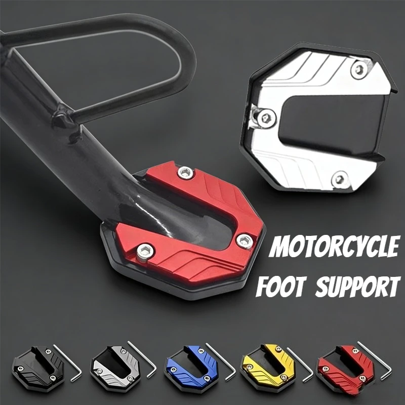 

Motorcycle Extended Footrest Support Plate Scooter Base Footrest Anti-Slip Aluminum Alloy Motorcycle Side Stand Extension Foot