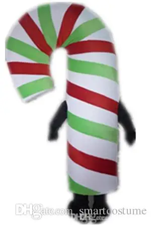 Christmas candy cane mascot costume for adult to wear for sale cartoon holiday food theme carnival dress 2593