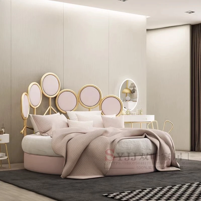 

Wedding Design Bed Frame Double Modern European Art Cheap Aesthetics Bed Minimalist Comfortable Simple Wood Muebles Furniture