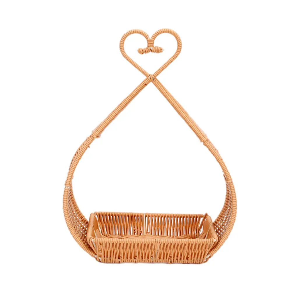 

Пластиковая плетеная корзина для фруктов в ретро-стиле, цветная, с покрытием, для хранения, портативная, для пикника, подарочная коробка, пустая подарочная упаковка