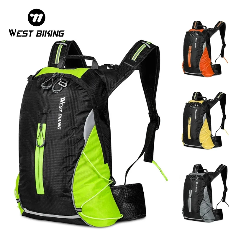 WEST BIKING 스포츠 백팩, 접이식 자전거 가방, 여행 등산 가방, 남성 백팩, 물 사이클링 자전거 가방, 16L