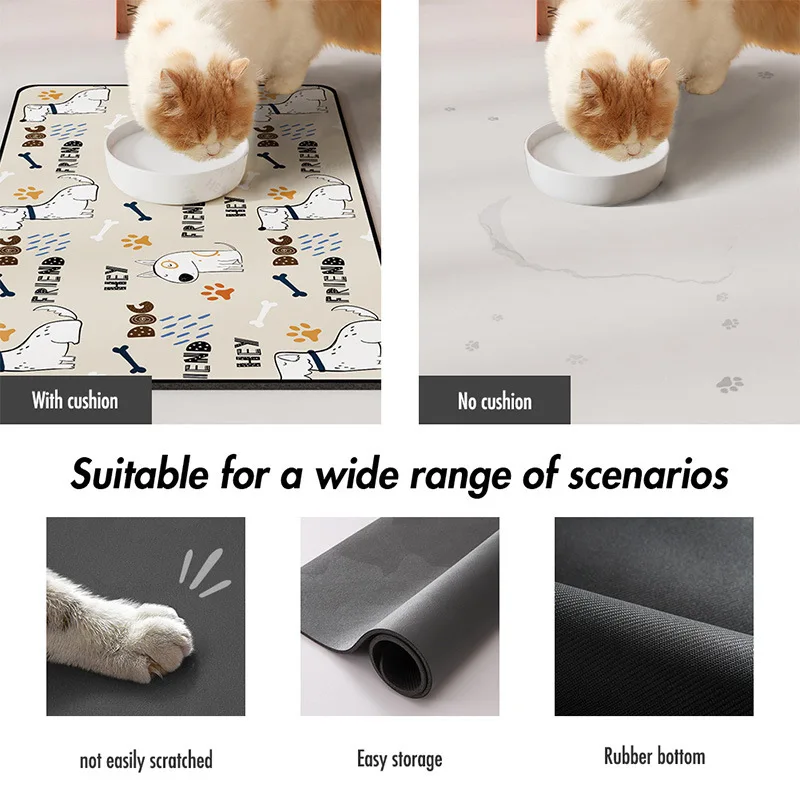 Imagem -02 - Tapete de Silicone para Alimentação de Animais Portátil Impermeável Antiderrapante Esteiras de Alimentação Almofada para Cães e Gatos