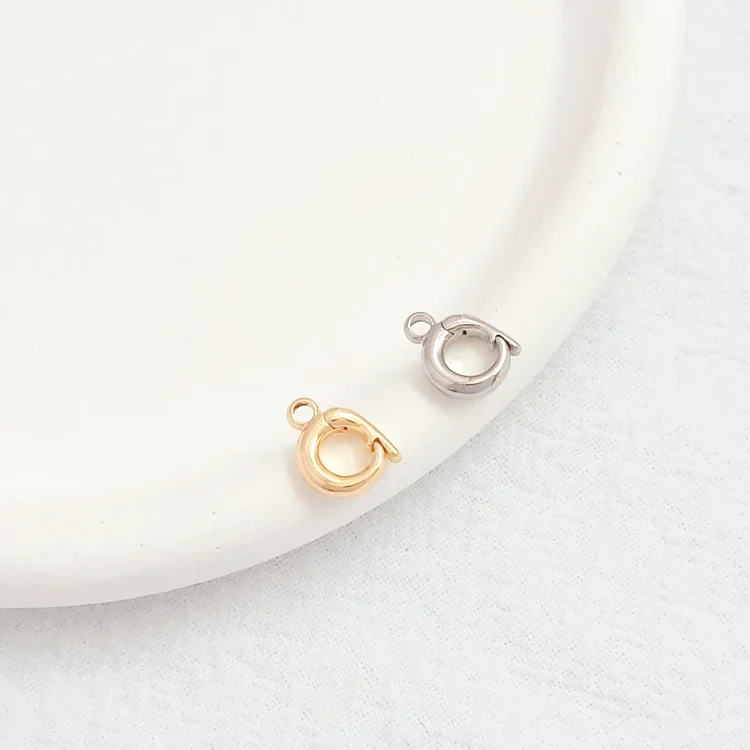 3 Pieces New 14K Copper Clad Gold White K Circular Versatile Buckle Closure Pendant Buckle Connection Buckle Jewelry Accessories