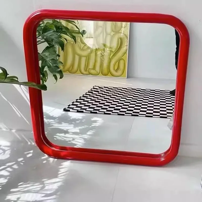 

Cheap Save Space Mirror Small Interior Chinese Style Fashion Creative Square Decoration Mirror Simple Spiegels Home Furniture