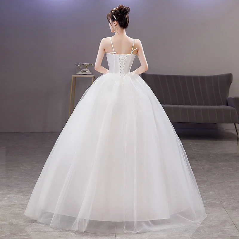 GIYSILE Sling Light Wedding Dress Bride Simple French Princess Dress Dream Elegant White Wedding Evening Dress Wedding Dresses