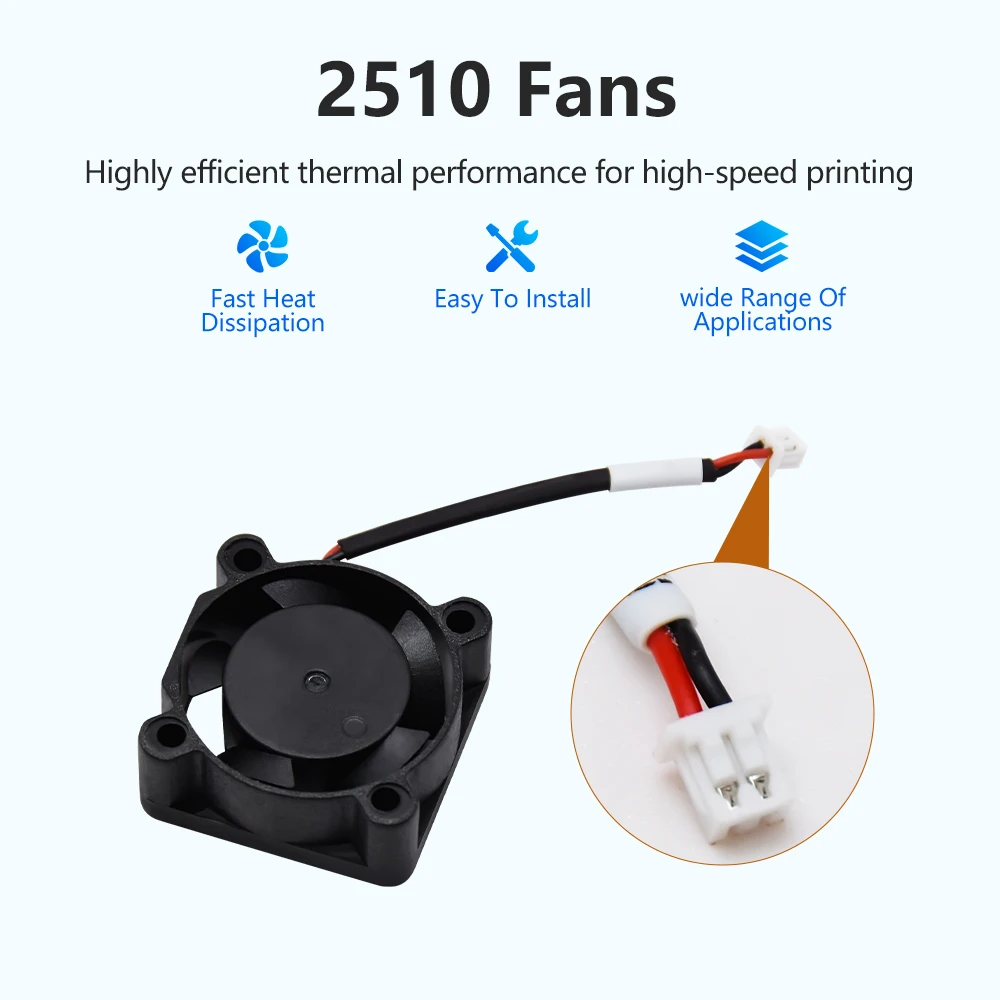 Ball Bearing 2510 Fan for Ender 3 V3 SE Ender-3V3KE CR-10 SE 3D Printer Hotend 2510 Axial Cooling Fan 24V Brushless DC 0.1A