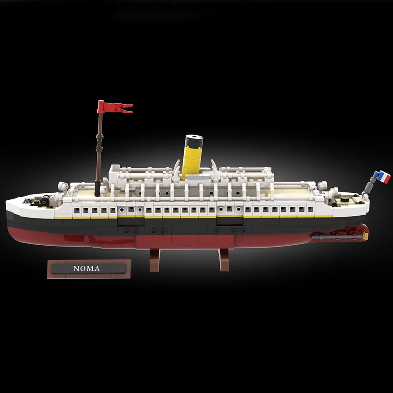

fdsa Boat Model MOC Building Bricks Vintage Steam Passenger Ship Modular Technology Children Holiday Gifts Assemble Toys Suit