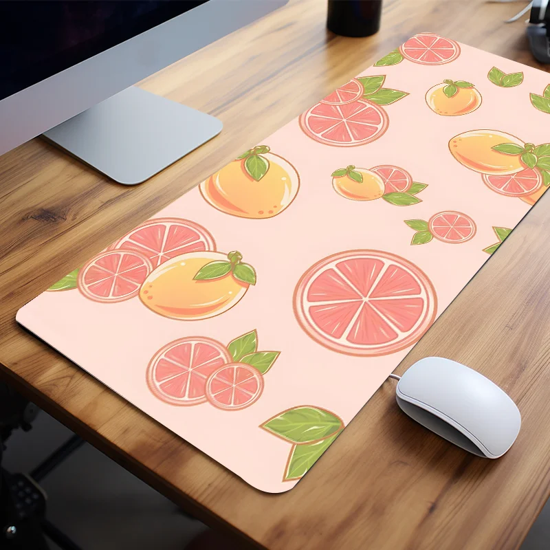 

Fresh Red Orange Cartoon Style Mouse Pad Computer Desk Mat Keyboard Pad Non-Slip Perfect Gift for Friends Girlfriend Boyfriend