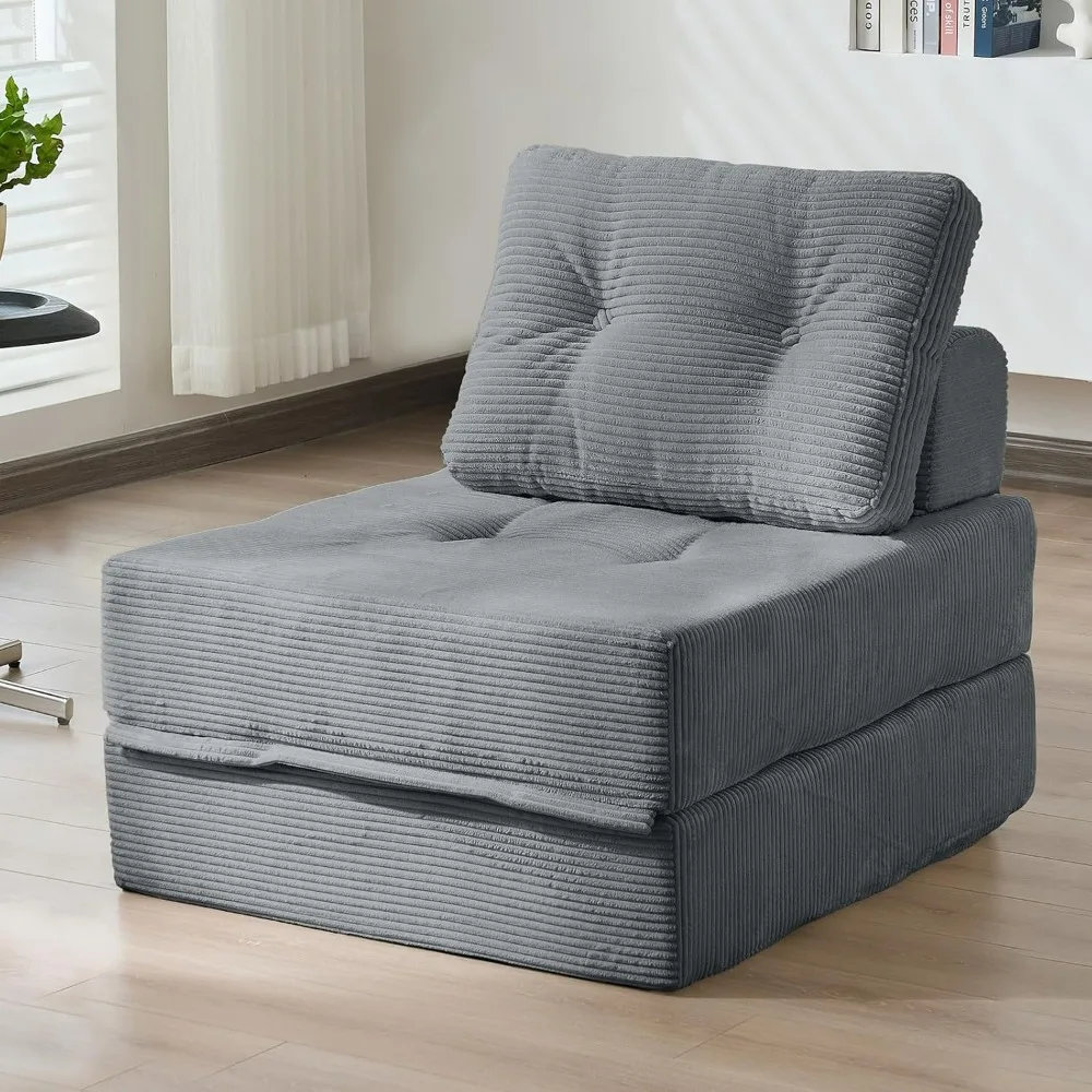 

Folding Sofa Bed, 3-in-1 Convertible Sleeper Chair Corduroy High-Density Foam Futon Floor Couch Fold Out Chair Bed Sleeper