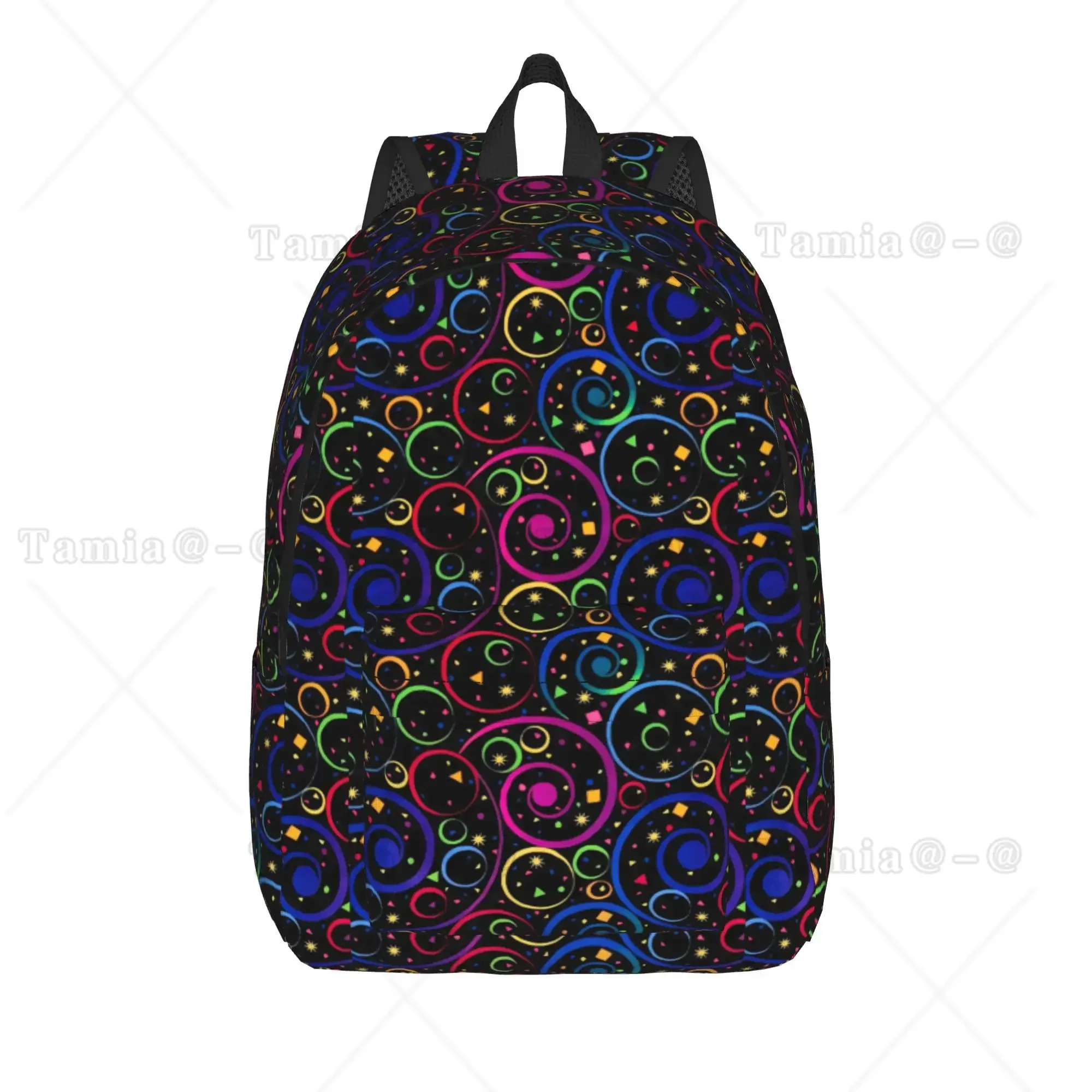 Funny Neon Print Backpack  Trekking Backpacks Student Cool High School Bags Colorful Breathable Rucksack