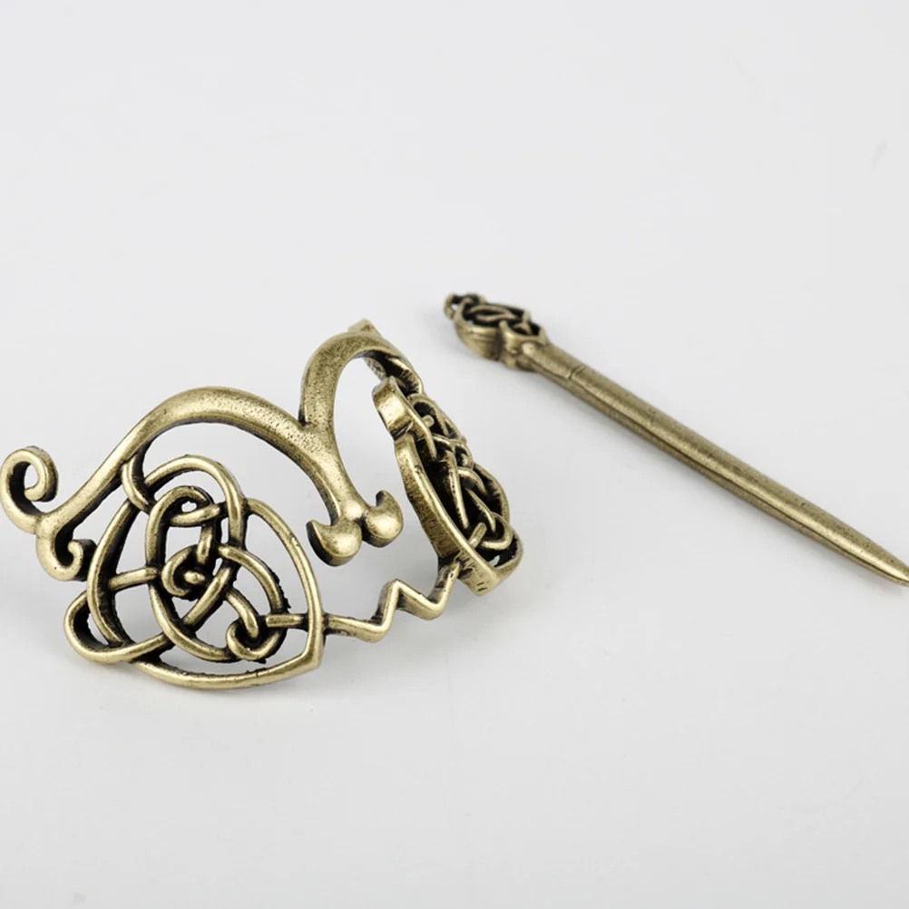 

2 Pcs Metal Hairpin Creative Stick Elegant Headdress Clips European and Clamps Accessories Women's