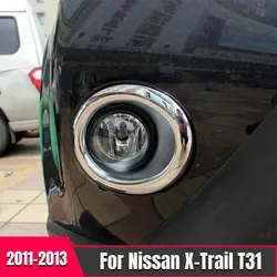 For Nissan X-Trail X TRAIL XTRAIL T31 2011 2012 2013 ABS Chrome Front Fog Light Lamp Cover Trim Foglight Exterior Accessories