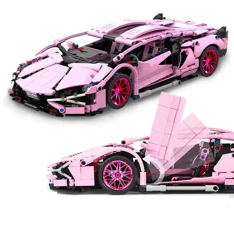 New 1289PCS Technical Lambo Sports Car Building Blocks Limited Edition Racing Vehicle Assemble Bricks Toys Gifts For Girls Kids