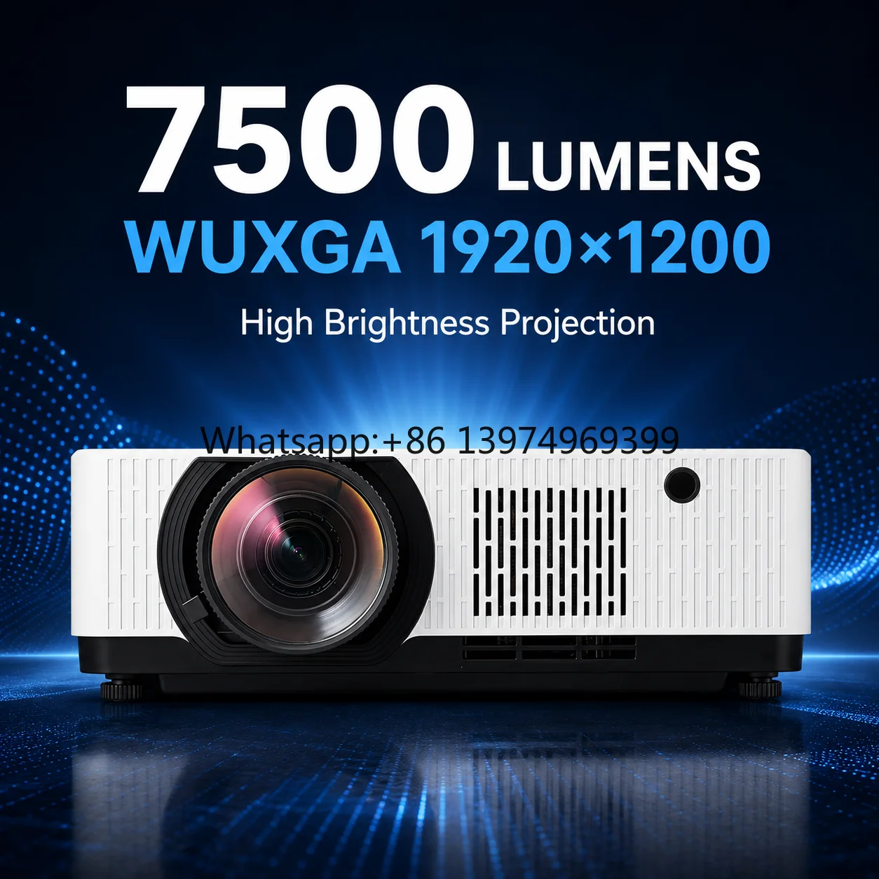 Long Life Laser Short Throw Projector 7500 Lumens WUXGA 3LCD 0.68-0.82:1 with 30000 Hours ECO Mode for Education and Business