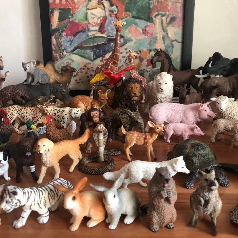 Modelos de Animais Schleich: Girafa de Pescoço Longo, Tigre, Panda - Brinquedos Educativos Cognitivos de Safari para Crianças...