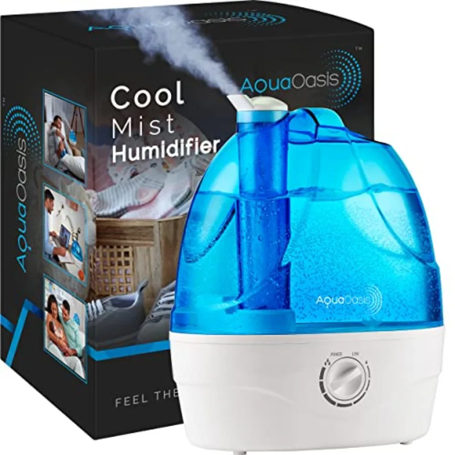

Cool Mist Humidifier for Bedroom Large Room: 6L Tank, Quiet Ultrasonic, White, Adjustable 360 Nozzle, Auto-Shut Off, Safe for B