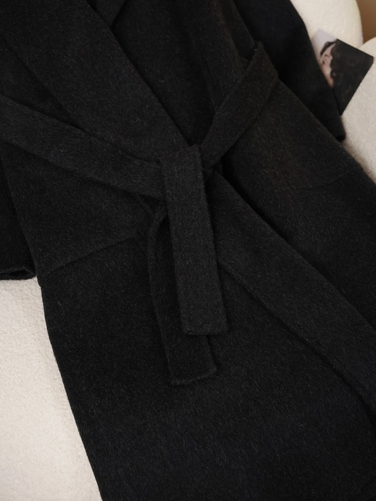 

Lu Retro Camere Casual Loose High End Woolen Coat Autumn Winter Outerwear Straight Cut Regular Sve Long Sve