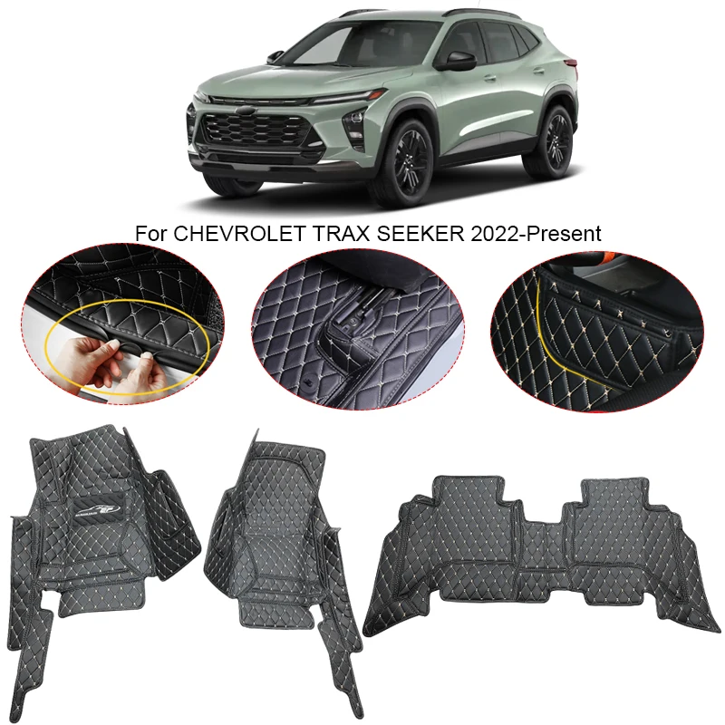 3D Full Surround For Chevrolet TRAX SEEKER CROSSOVER 2022-2025Car Floor Mat Protect Liner Foot Pads PU Leather Waterproof Carpet