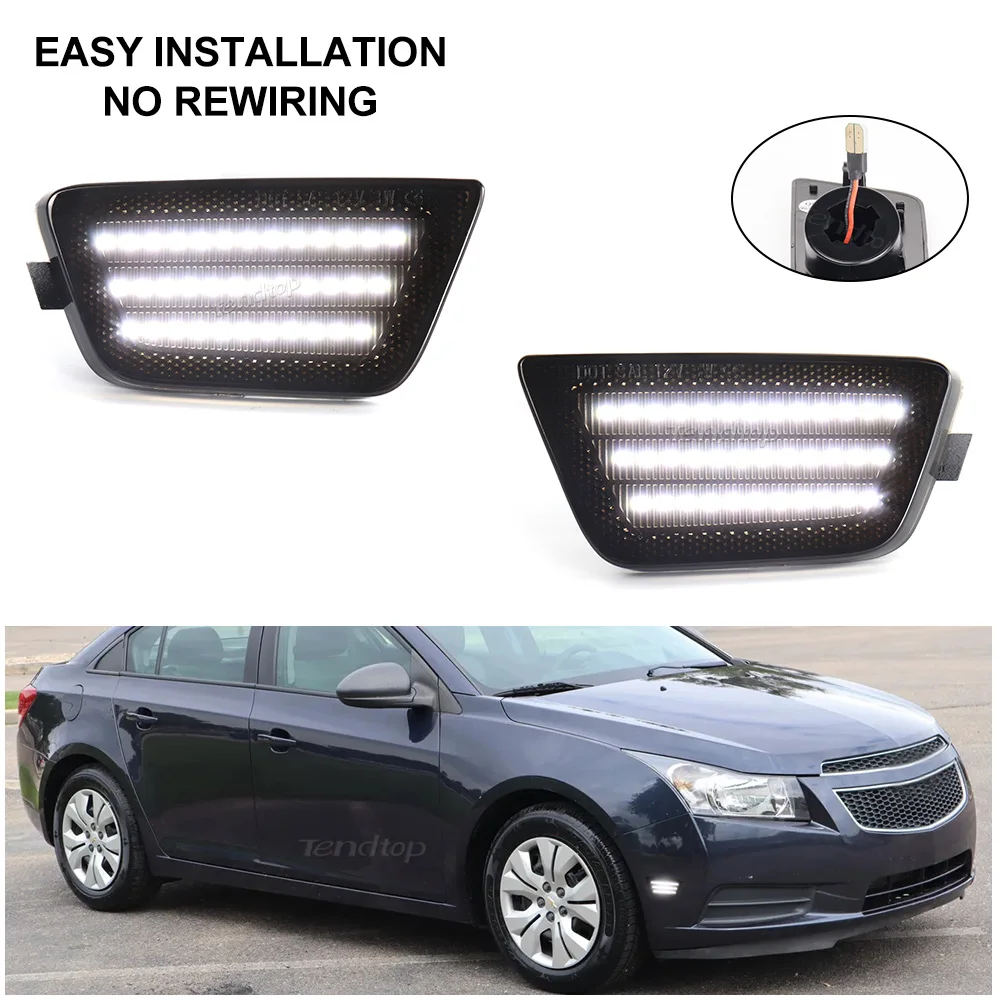 Smoked Lens LED Turn Signal Side Marker Light Parking Lamp For Chevrolet Chevy Cruze Diesel L LT LTZ Sedan 4-Door 2011-2016