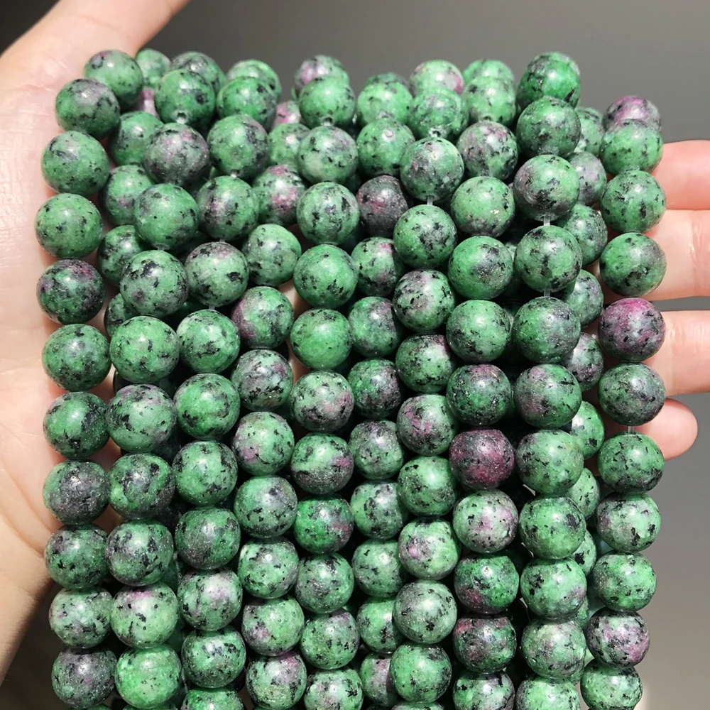 AAA Natural Epidote Zoisite Tourmaline Color Stone Beads Round Loose Spacer Beads For Jewelry Making 6/8/10/12mm DIY Bracelets