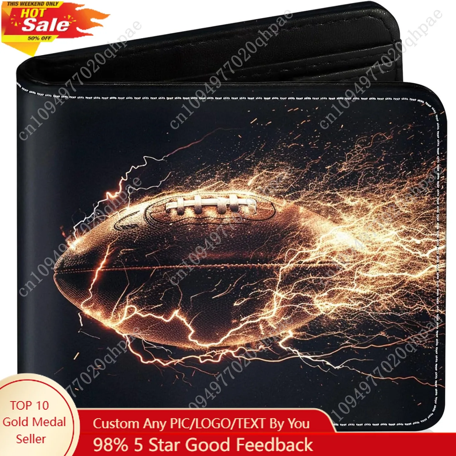 

Boys Wallet for Teens, Cool Kids Wallet for Boys Ages 8-10 9-12 11-15, Funny Football Leather Bifold Rfid Blocking, Coin Pocket