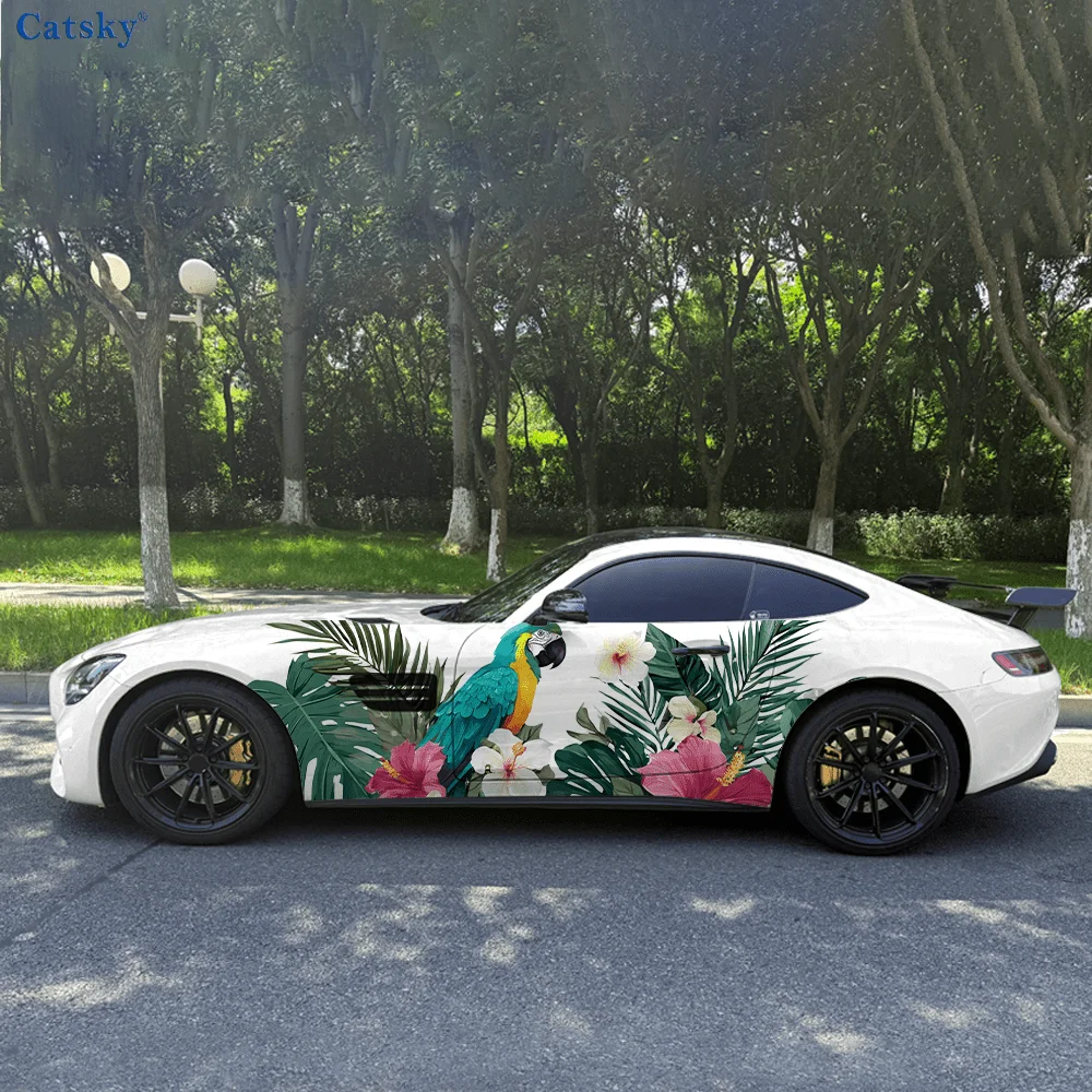 Parrot pattern sticker car body door side decal decoration suitable for all General Motors cars car vinyl wraps