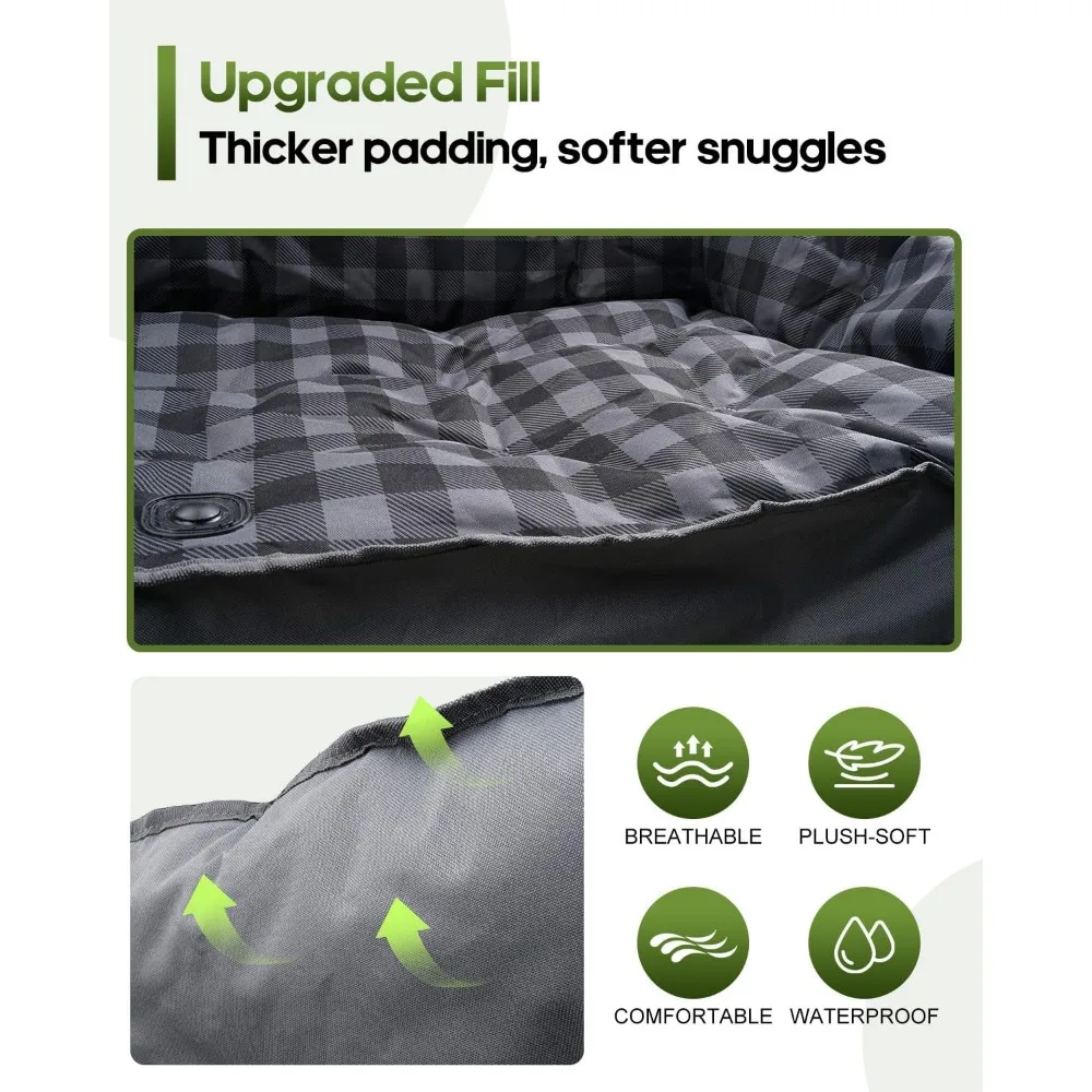 كرسي تخييم كبير الحجم لشخصين مع حقيبة حمل مدمجة وحشوة إضافية #4