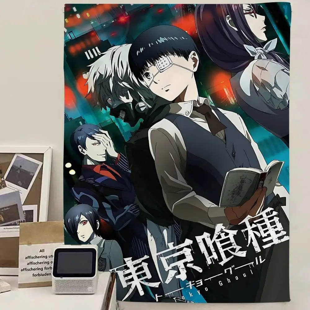 Anime Tokyo Ghoul DIY Wall Tapestry Hanging Tarot Hippie Wall Rugs Dorm Home Decor