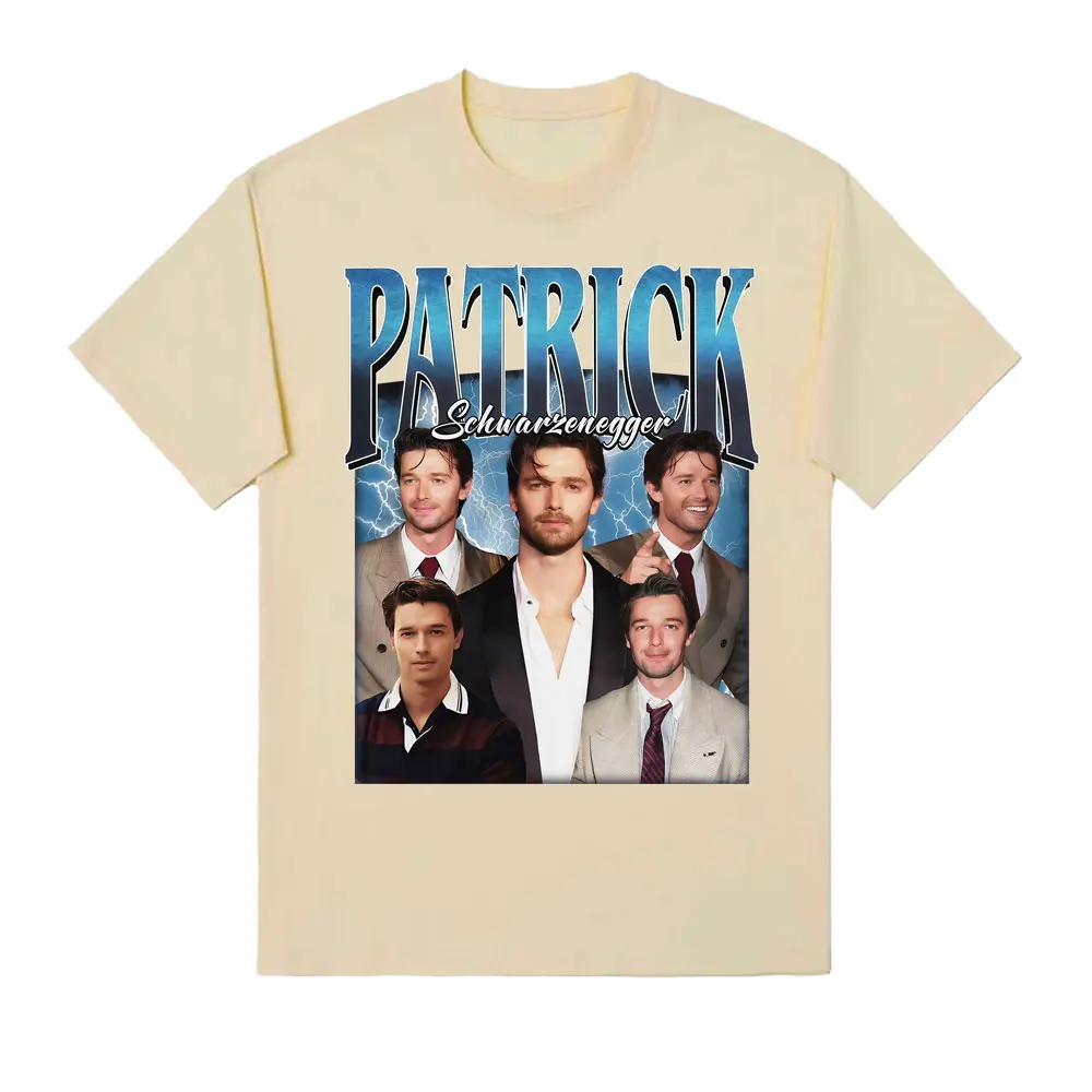باتريك شوارزنيجر ريترو 90s الجرافيك تي شيرت للرجال النساء Harajuku فيلم قصير الأكمام تي شيرت موضة عادية القطن التي شيرت