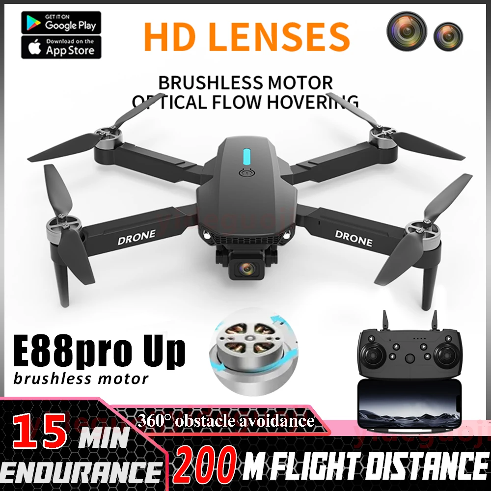 E88pro Drone Professional 4K Camera Brushless Motor Optical Flow Positioning Aerial Photography Quadcopter Drone with Camera Toy