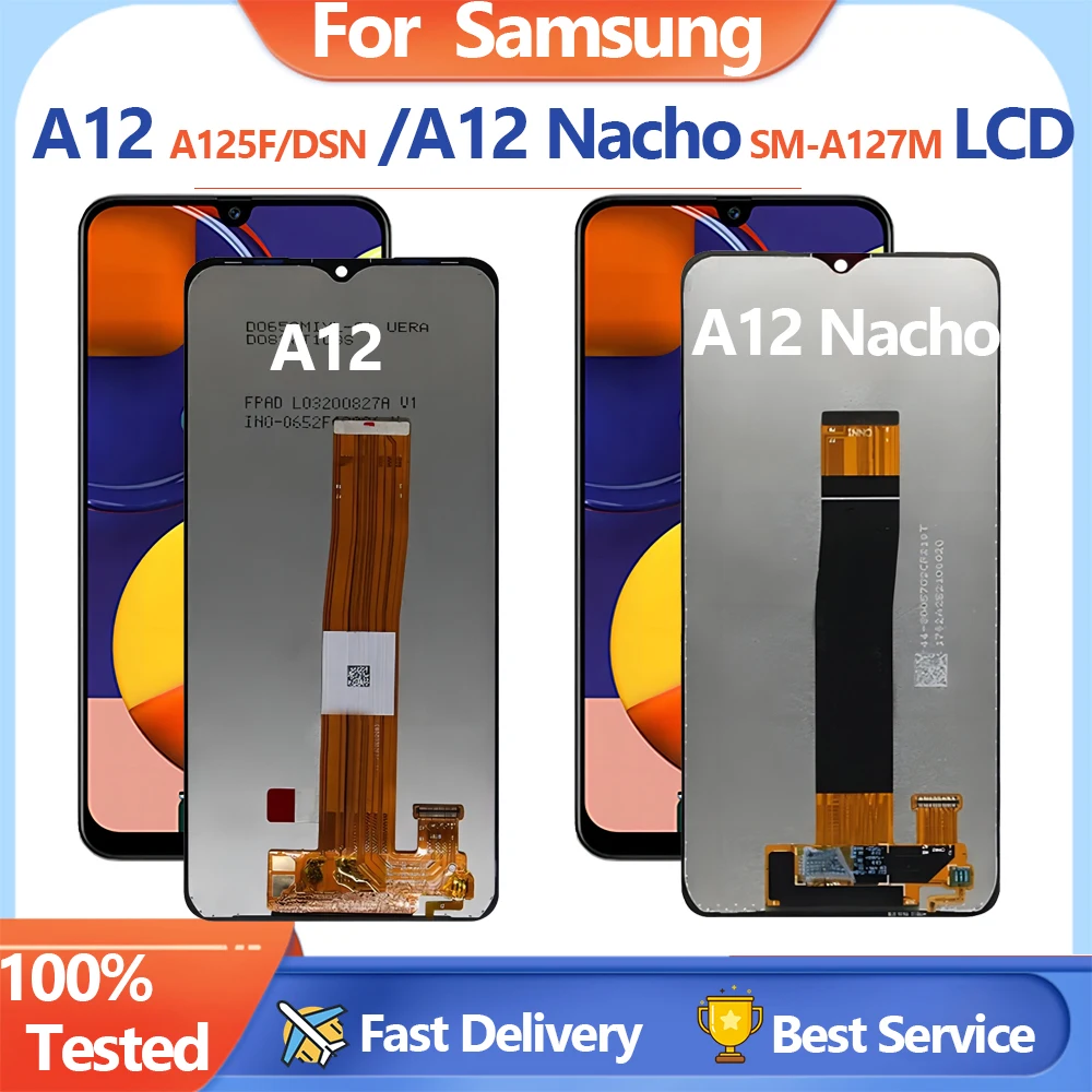 6.5” For Samsung A12 SM-A125F/DSN Display LCD Touch Screen Digitizer For Galaxy A12 Nacho SM-A127M with Frame