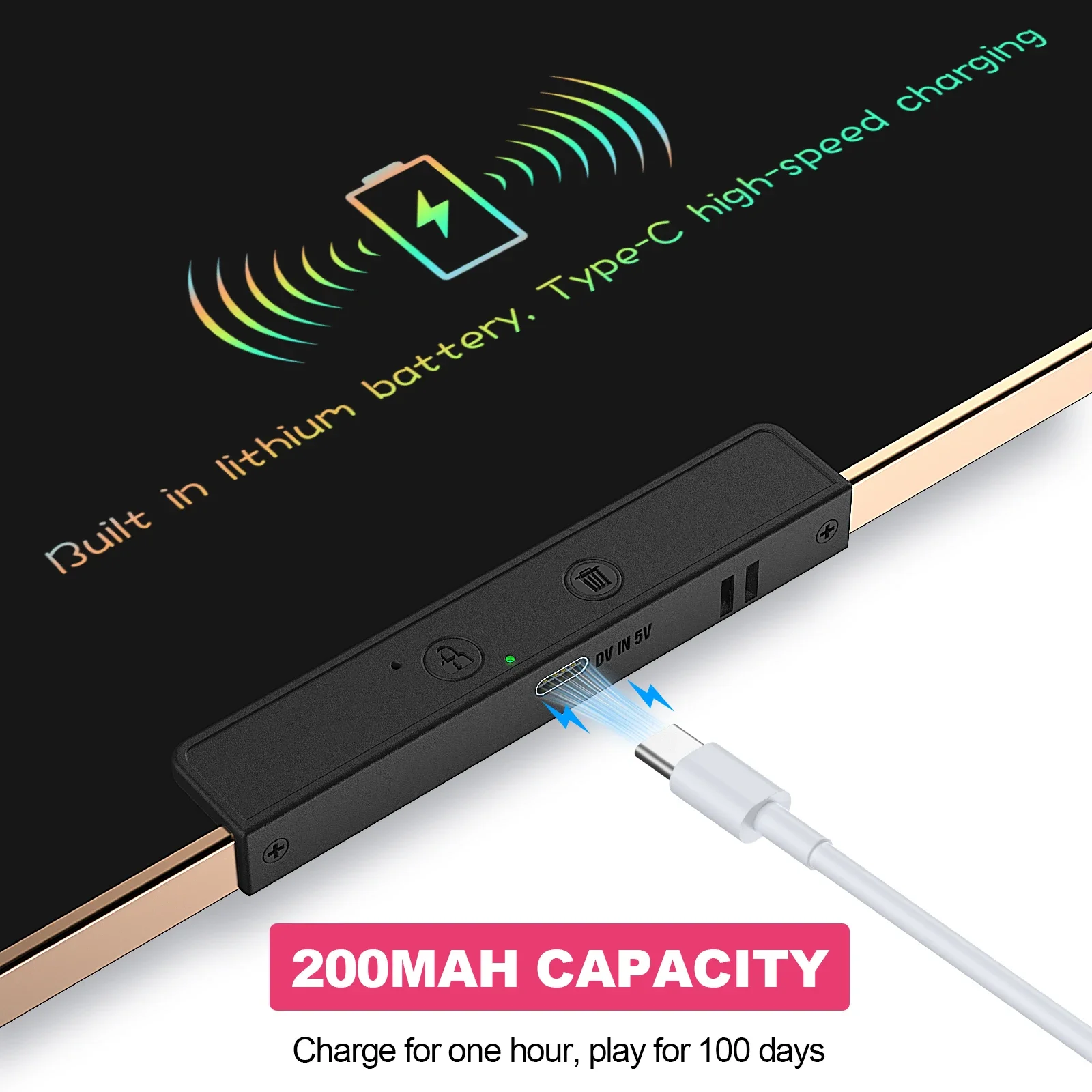 แท็บเล็ตเขียน LCD แบบชาร์จไฟได้ ขนาด 16 นิ้ว กระดานวาดภาพสีสันสดใสสำหรับเด็ก ของเล่นเสริมการเรียนรู้สำหรับโรงเรียนและบ้าน