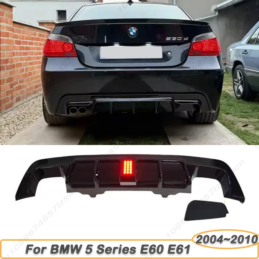 MP Style Heckstoßstangen-Diffusorlippe für BMW 5er E60 E61 M Sport 2004~2010 Tuning Valance Bodykits Glanzschwarz