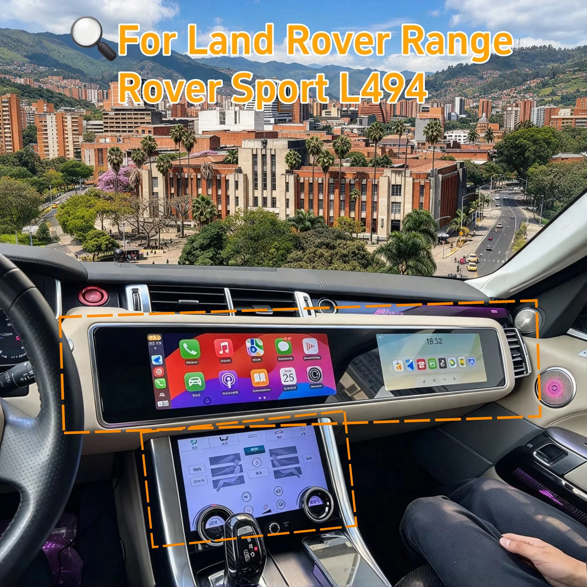 Android 15 CarPlay Car Radio Three-Screen For Land Rover Range Rover Sport L494 2013-2017 Video DSP Interaction GPS Auto Player