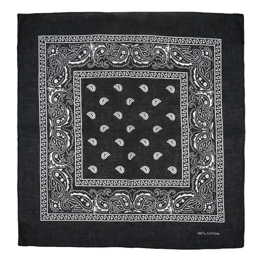 

100% Cotton Paisley Bandana Bohemian HipHop Unisex Face Mask Headband Multi-purpose Outdoor Neck Band Hood Motorcycle Neck Tie