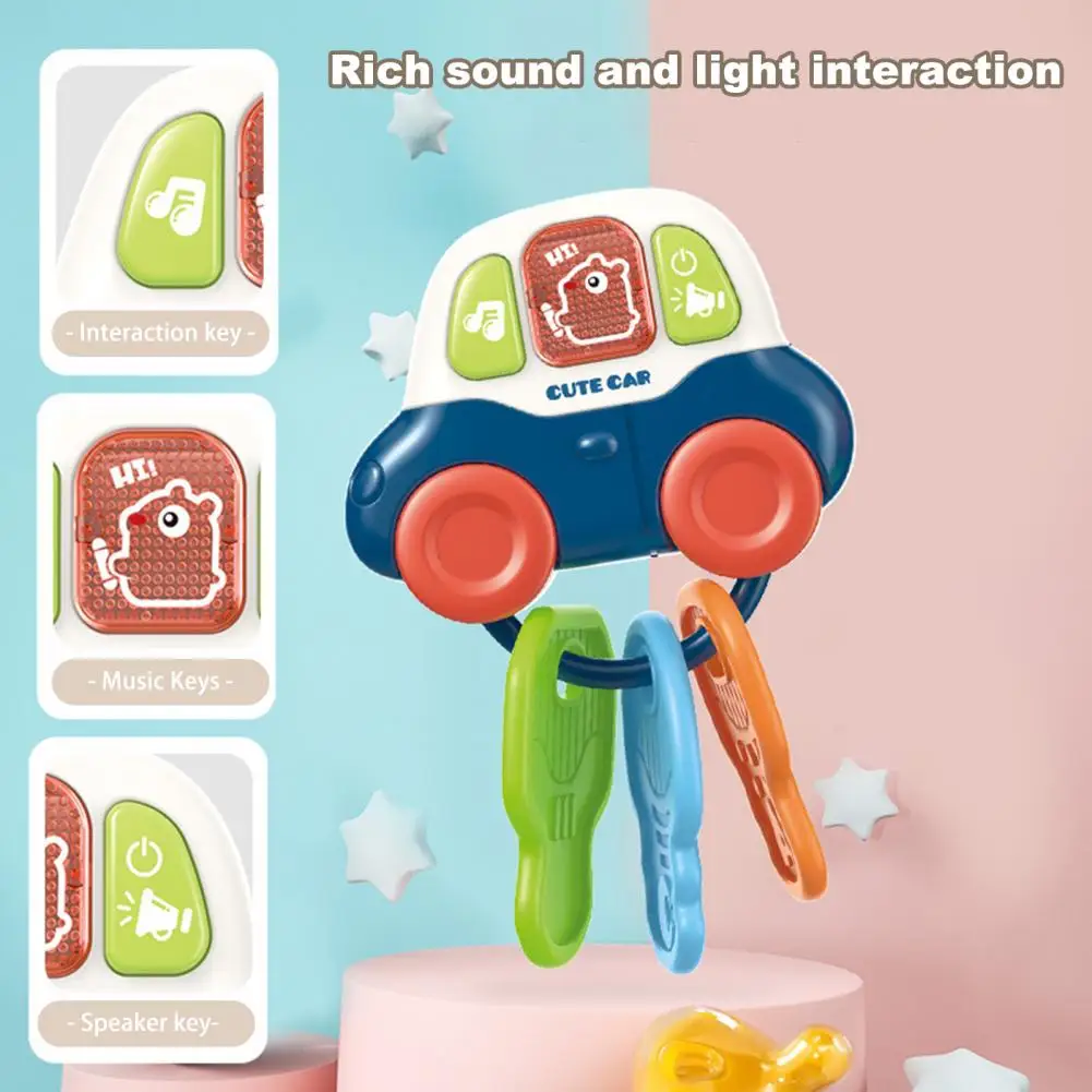 Teething Toy Learning Baby Teether Ring Musical Toy with Lights Sounds for Infant Chew Toddler Montessori for Babies for Babies