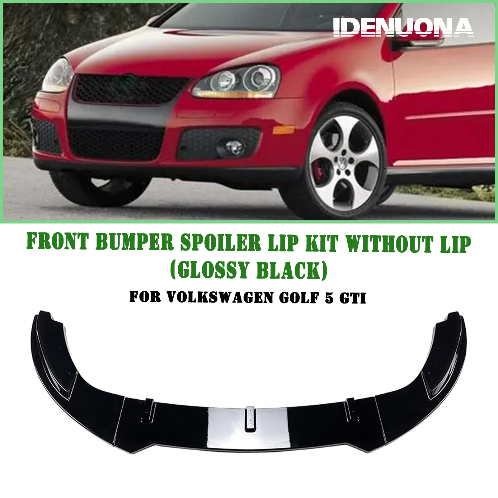 

Front Bumper Spoiler Lip For Volkswagen VW Agen Golf 5 GTI Without Lip Carbon Fiber Look/Gloss Black Lower Splitter Protector