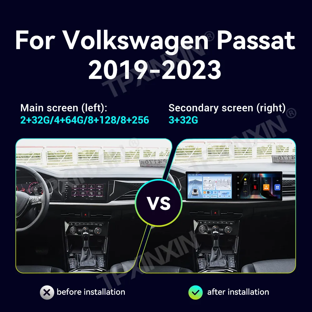 For Volkswagen Passat 2019-2023 Android Car Radio Multimedia Video Wireless Carplay Autoradio Stereo GPS Navigation Head Unit