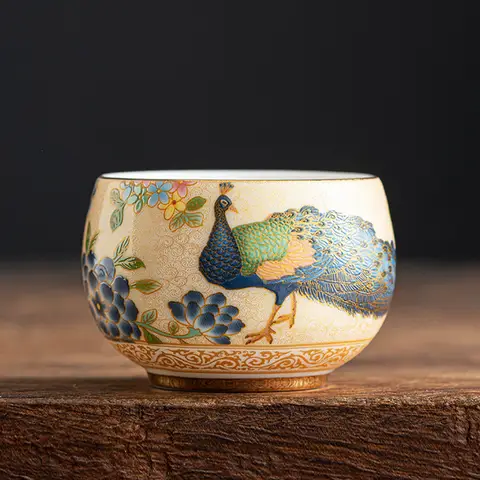 Chinese Cloisonne Enamel Master Tea Cup Single Porcelain Kung Fu Tasting Cup for Men Women Home Office Gift