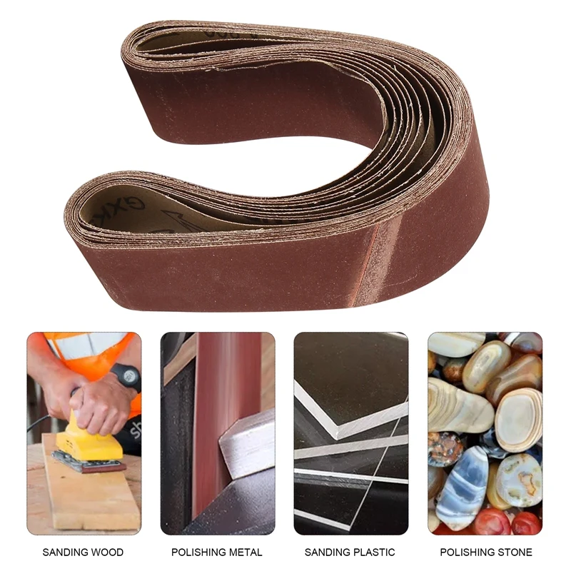 10แพ็ค686X50มม.เข็มขัดขัดอลูมิเนียมออกไซด์Sander Sanding Belt