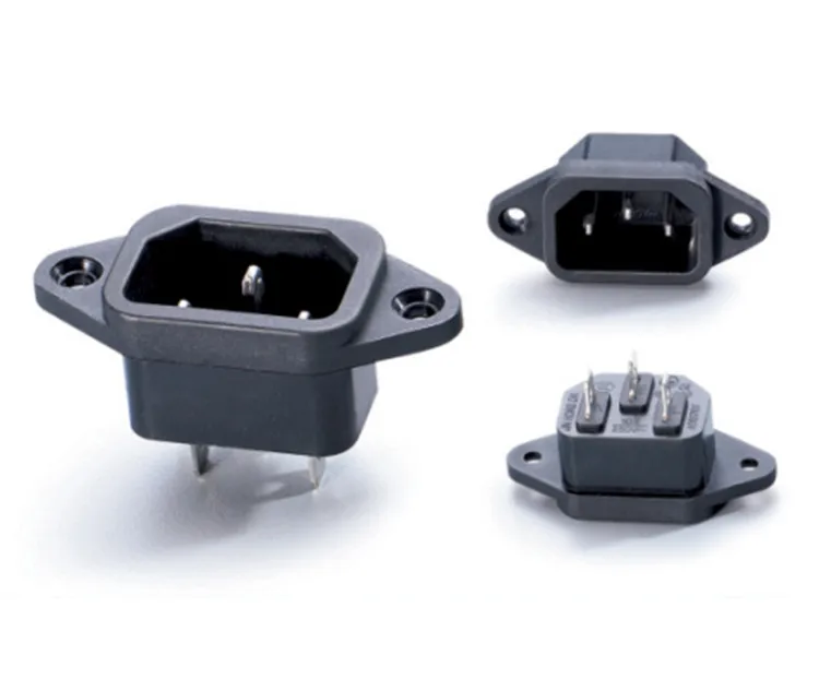 التيار المتناوب مقبس الطاقة C14 حرف المقبس مع ثقب تحديد الأذن الكمبيوتر جهاز طهي الأرز سيارة تعمل بالبطارية المقبس