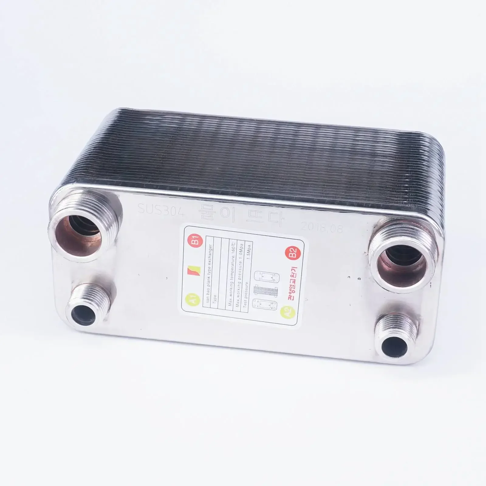 50枚プレート熱交換器ビール麦汁チラークーラーSUS304ステンレス鋼自家醸造冷却用