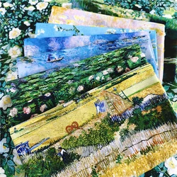 Vintage Oil Painting Fabric Pure Cotton Digital Printing DIY Handmade by Half Meter