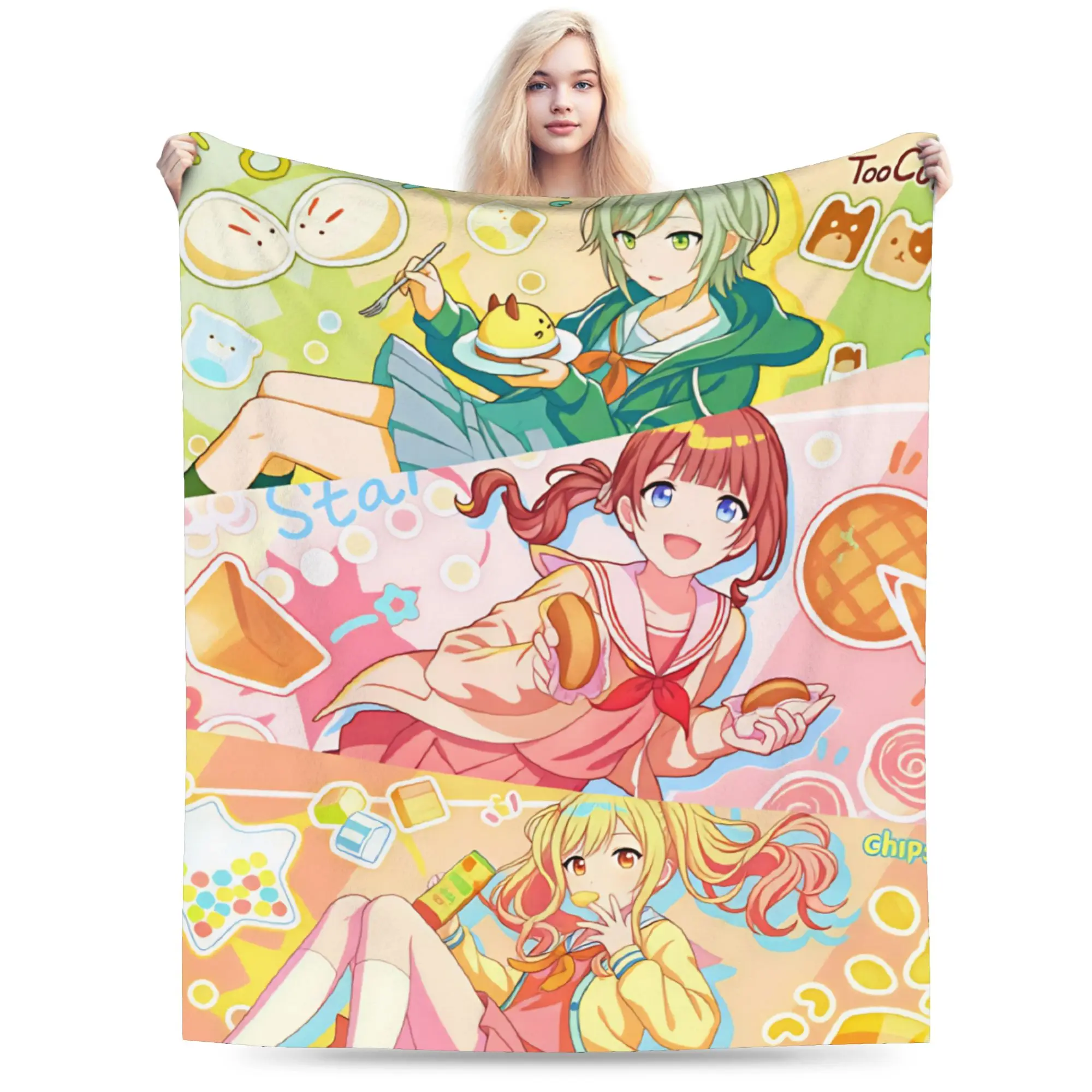 Project Sekais Blanket  Warm Funny Plush Throw Blanket For Children Outdoor Flannel Bedspread Bed Cover
