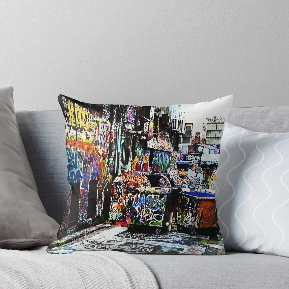

Melbourne Graffiti Throw Pillow Custom Cushion Photo Christmas Covers Pillow